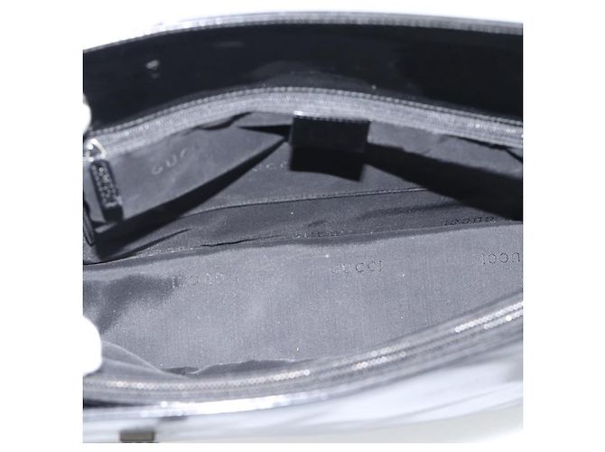 Borsa Tote GUCCI in vernice nera con dettagli argento 001 3264 Auth gh2325 Nero - vista 16