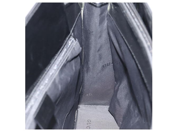 Borsa Tote GUCCI in vernice nera con dettagli argento 001 3264 Auth gh2325 Nero - vista 17