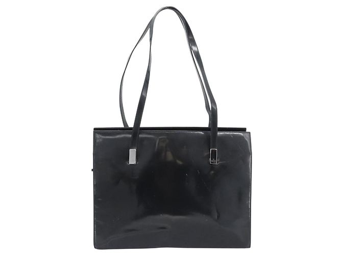 Borsa Tote GUCCI in vernice nera con dettagli argento 001 3264 Auth gh2325 Nero - vista 2