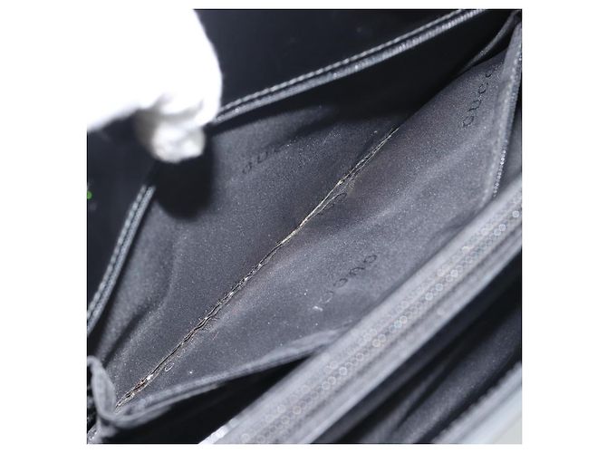 Borsa Tote GUCCI in vernice nera con dettagli argento 001 3264 Auth gh2325 Nero - vista 20