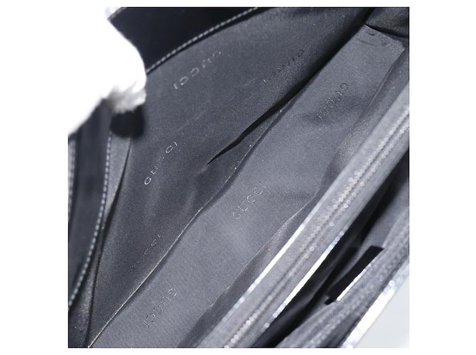 Borsa Tote GUCCI in vernice nera con dettagli argento 001 3264 Auth gh2325 Nero - vista 22