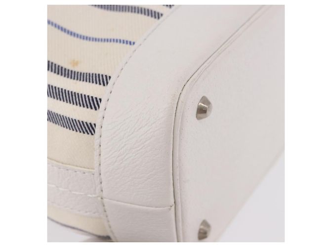 BURBERRY Handtasche Canvas Weiß Silber Auth bs36451 - Ansicht 10