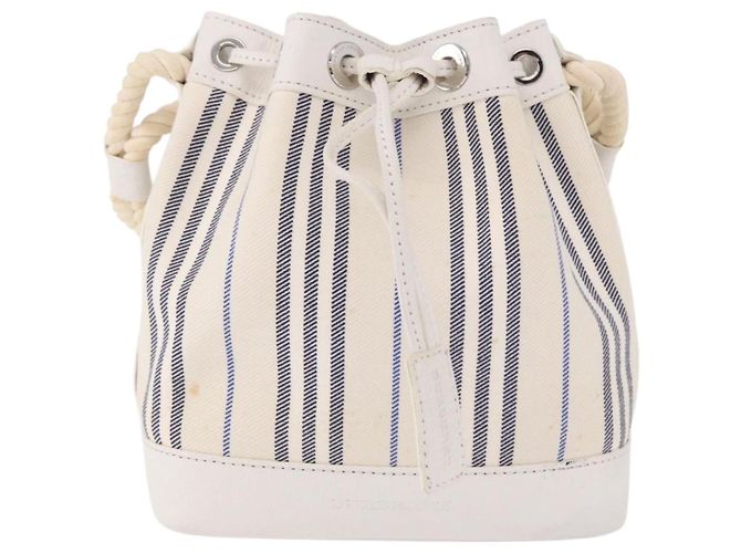 BURBERRY Handtasche Canvas Weiß Silber Auth bs36451 - Ansicht 13