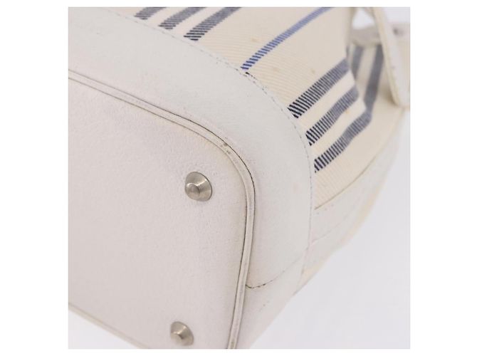 BURBERRY Handtasche Canvas Weiß Silber Auth bs36451 - Ansicht 14