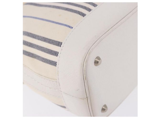 BURBERRY Handtasche Canvas Weiß Silber Auth bs36451 - Ansicht 15