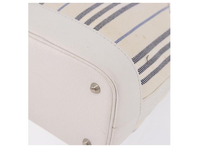 BURBERRY Handtasche Canvas Weiß Silber Auth bs36451 - Ansicht 16