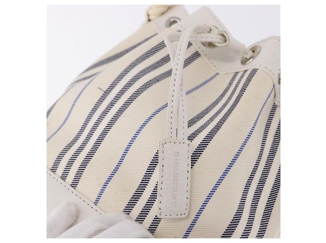 BURBERRY Handtasche Canvas Weiß Silber Auth bs36451 - Ansicht 17