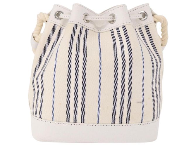 BURBERRY Handtasche Canvas Weiß Silber Auth bs36451 - Ansicht 2