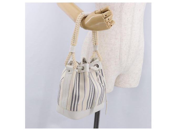 BURBERRY Handtasche Canvas Weiß Silber Auth bs36451 - Ansicht 22