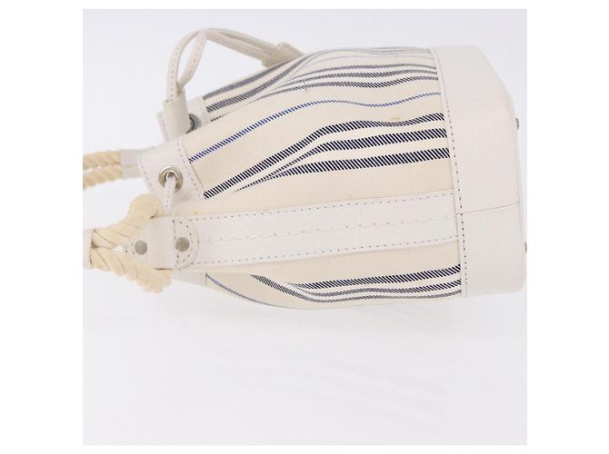 BURBERRY Handtasche Canvas Weiß Silber Auth bs36451 - Ansicht 5