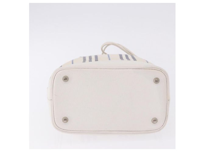 BURBERRY Handtasche Canvas Weiß Silber Auth bs36451 - Ansicht 6