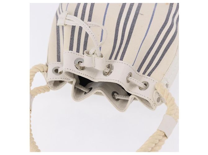 BURBERRY Handtasche Canvas Weiß Silber Auth bs36451 - Ansicht 7