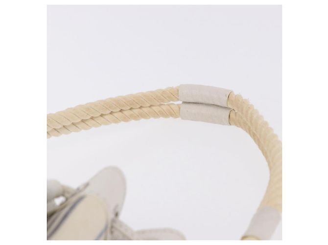BURBERRY Handtasche Canvas Weiß Silber Auth bs36451 - Ansicht 9