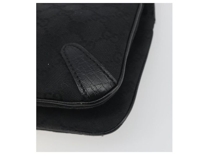 Borsa GUCCI Horsebit GG Canvas Nera Argento 114913 Auth 193014V Nero - vista 12