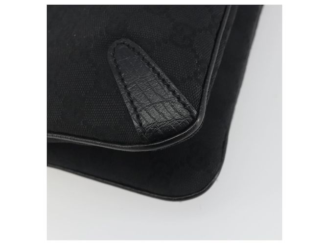 Borsa GUCCI Horsebit GG Canvas Nera Argento 114913 Auth 193014V Nero - vista 13