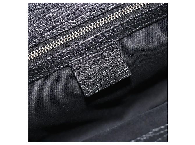 Borsa GUCCI Horsebit GG Canvas Nera Argento 114913 Auth 193014V Nero - vista 15