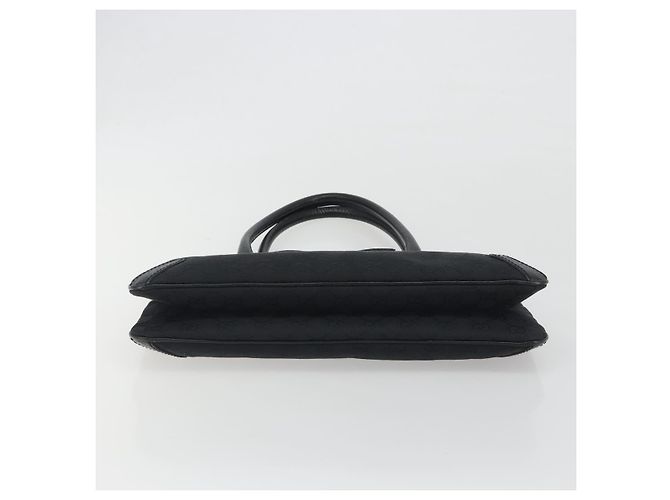 Borsa GUCCI Horsebit GG Canvas Nera Argento 114913 Auth 193014V Nero - vista 9