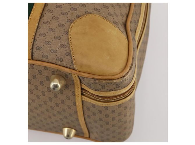Borsa GUCCI Micro GG Supreme Web Sherry Line in PVC Beige 010 58 1744 65 Auth 187858A D'oro - vista 10