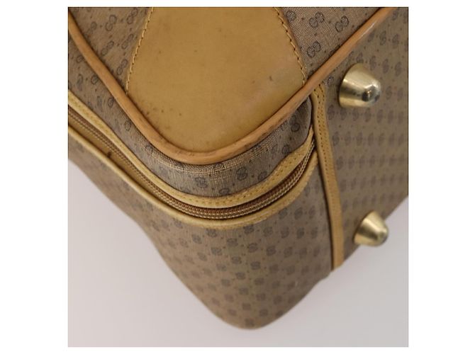 Borsa GUCCI Micro GG Supreme Web Sherry Line in PVC Beige 010 58 1744 65 Auth 187858A D'oro - vista 11