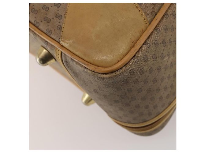 Borsa GUCCI Micro GG Supreme Web Sherry Line in PVC Beige 010 58 1744 65 Auth 187858A D'oro - vista 12