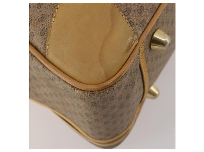 Borsa GUCCI Micro GG Supreme Web Sherry Line in PVC Beige 010 58 1744 65 Auth 187858A D'oro - vista 13