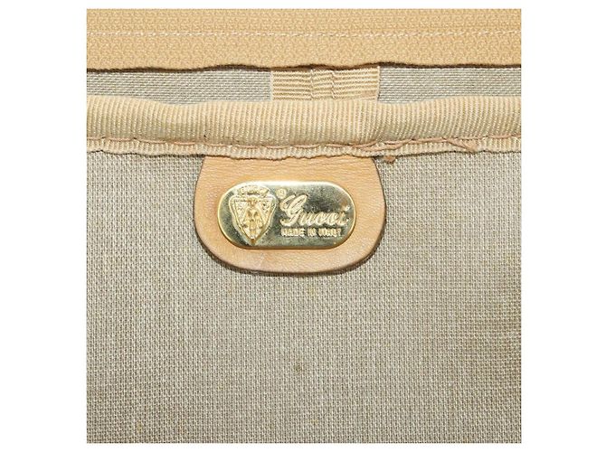 Borsa GUCCI Micro GG Supreme Web Sherry Line in PVC Beige 010 58 1744 65 Auth 187858A D'oro - vista 18