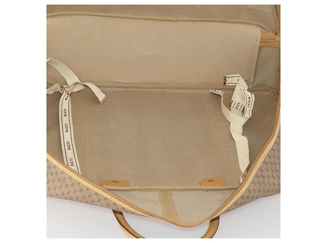 Borsa GUCCI Micro GG Supreme Web Sherry Line in PVC Beige 010 58 1744 65 Auth 187858A D'oro - vista 19