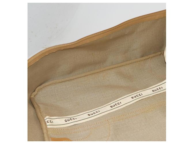 Borsa GUCCI Micro GG Supreme Web Sherry Line in PVC Beige 010 58 1744 65 Auth 187858A D'oro - vista 21