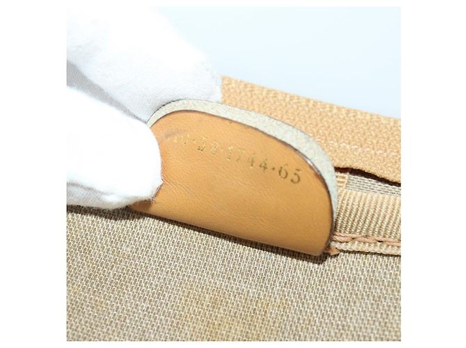Borsa GUCCI Micro GG Supreme Web Sherry Line in PVC Beige 010 58 1744 65 Auth 187858A D'oro - vista 22