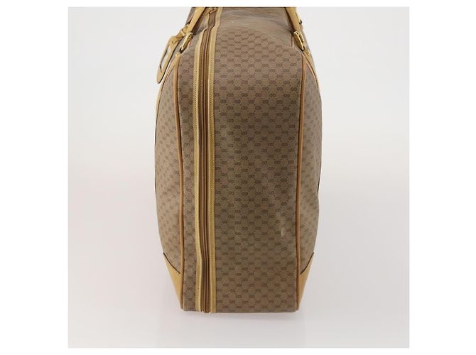 Borsa GUCCI Micro GG Supreme Web Sherry Line in PVC Beige 010 58 1744 65 Auth 187858A D'oro - vista 4