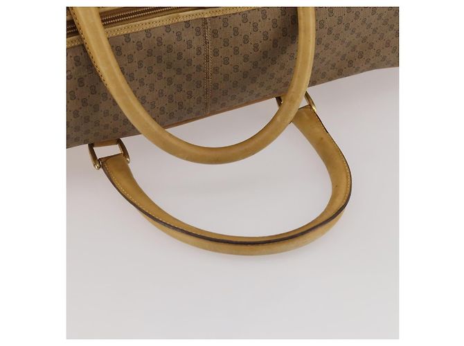 Borsa GUCCI Micro GG Supreme Web Sherry Line in PVC Beige 010 58 1744 65 Auth 187858A D'oro - vista 7