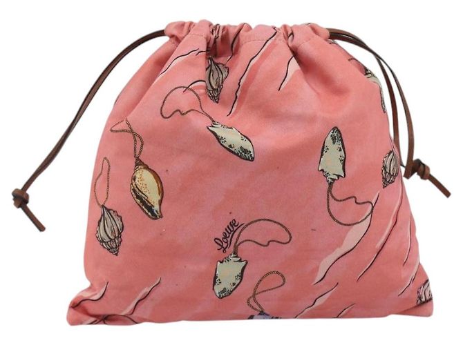 LOEWE Borsa a mano in tela rosa Auth BA14239A - vista 13