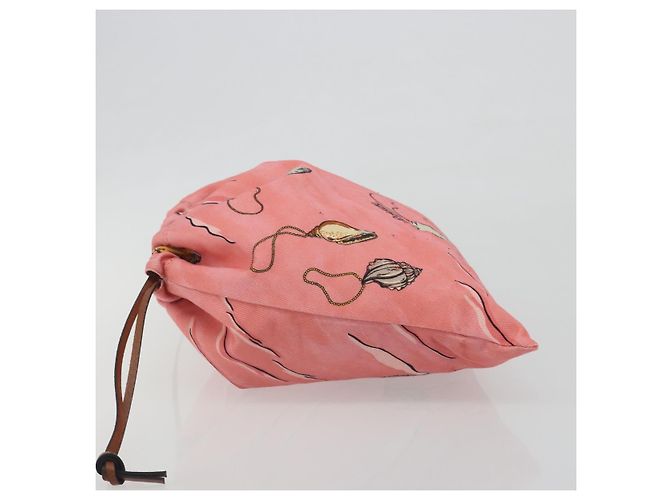 LOEWE Borsa a mano in tela rosa Auth BA14239A - vista 4