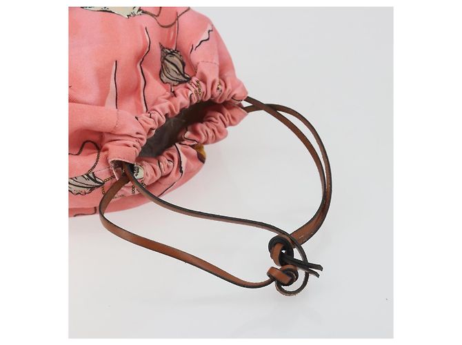 LOEWE Borsa a mano in tela rosa Auth BA14239A - vista 7