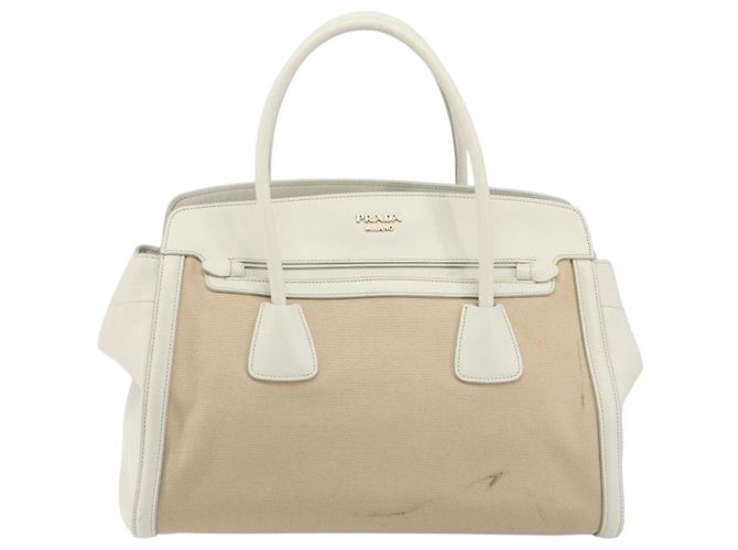 Borsa PRADA in tela Beige Gold Auth 192530A D'oro - vista 13