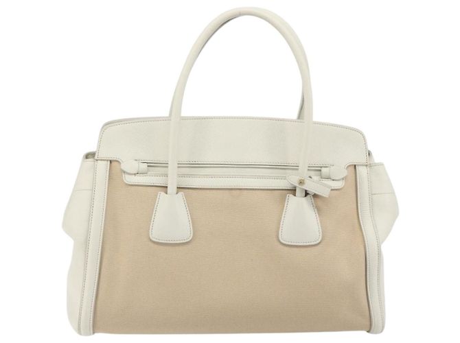 Borsa PRADA in tela Beige Gold Auth 192530A D'oro - vista 2