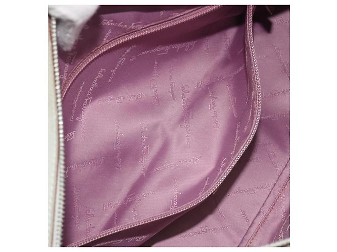 Borsa a mano Salvatore Ferragamo Gancini in scamosciato azzurro chiaro argento Auth BA14181 - vista 22