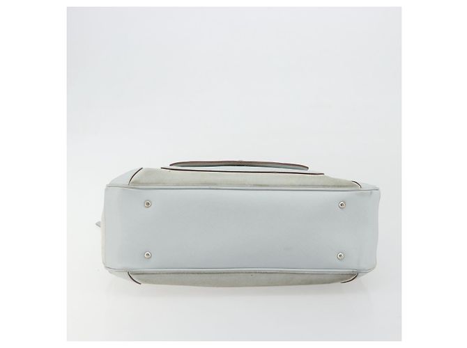 Borsa a mano Salvatore Ferragamo Gancini in scamosciato azzurro chiaro argento Auth BA14181 - vista 9