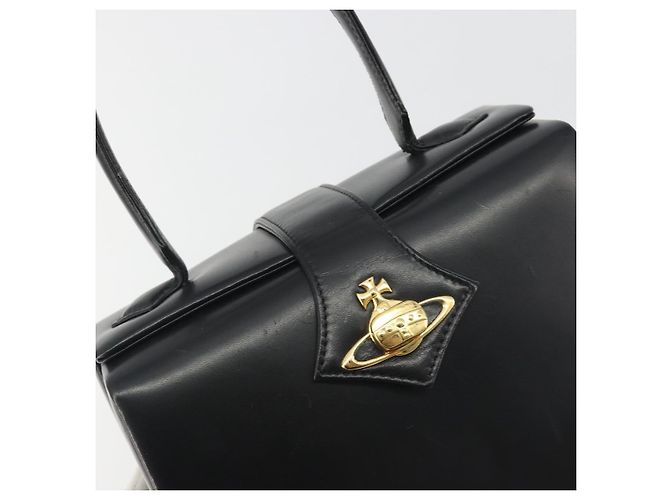 Borsa Vivienne Westwood in pelle nera e oro Auth 195203A Nero D'oro - vista 14