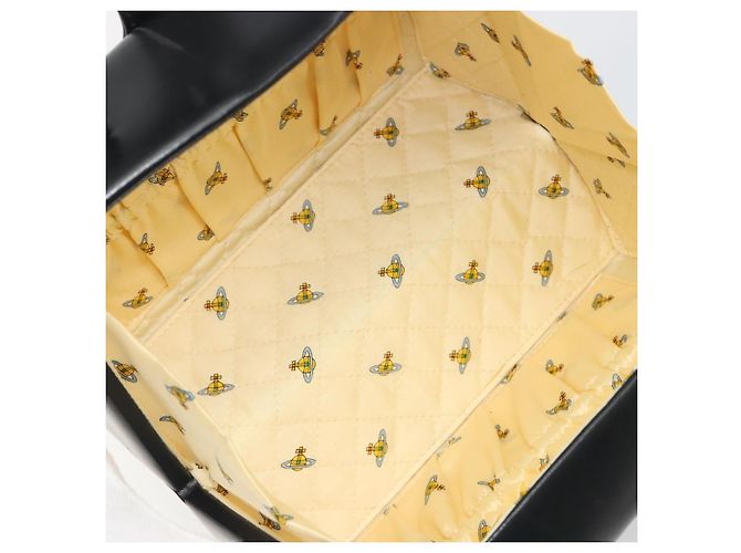 Borsa Vivienne Westwood in pelle nera e oro Auth 195203A Nero D'oro - vista 16