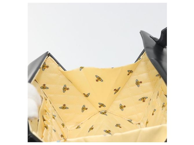Borsa Vivienne Westwood in pelle nera e oro Auth 195203A Nero D'oro - vista 18