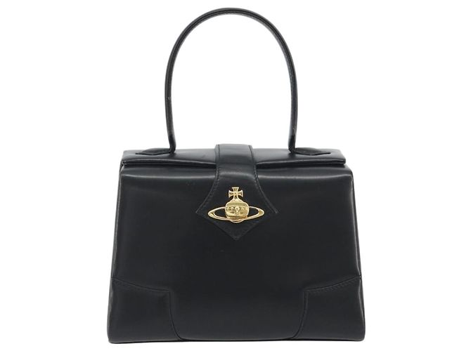Borsa Vivienne Westwood in pelle nera e oro Auth 195203A Nero D'oro - vista 2