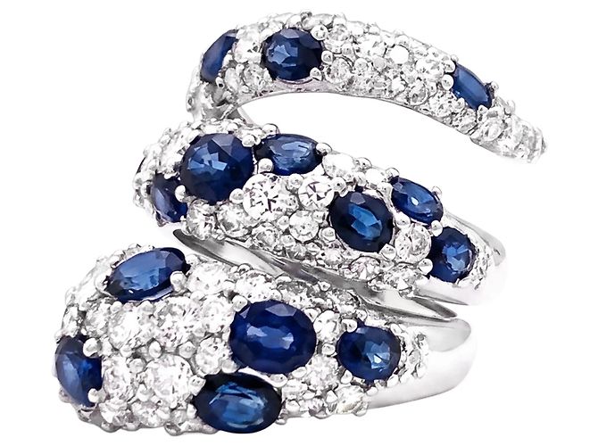Autre Marque „Serpent“-Ring, Diamant- und Saphir-Pavé. - Ansicht 2