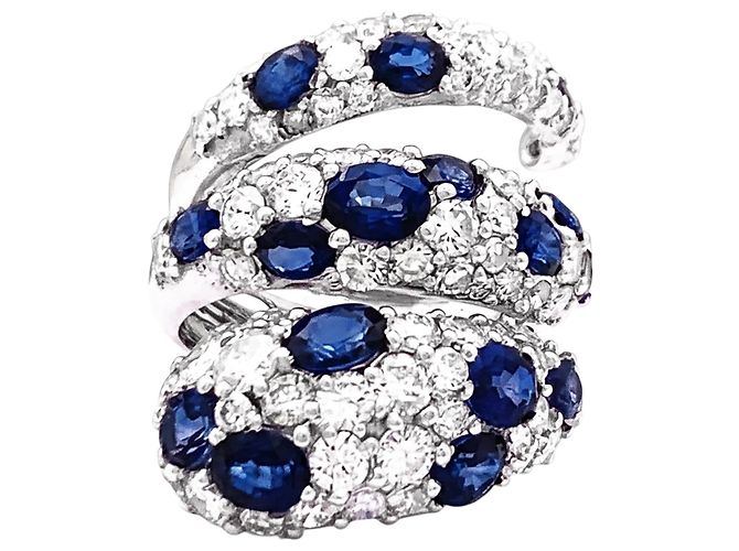 Autre Marque „Serpent“-Ring, Diamant- und Saphir-Pavé. - Ansicht 3