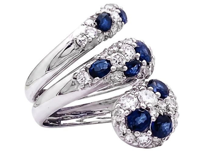 Autre Marque „Serpent“-Ring, Diamant- und Saphir-Pavé. - Ansicht 4