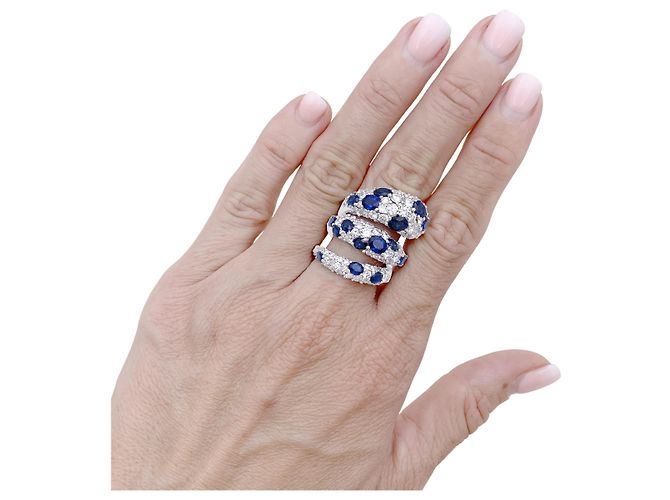 Autre Marque „Serpent“-Ring, Diamant- und Saphir-Pavé. - Ansicht 6