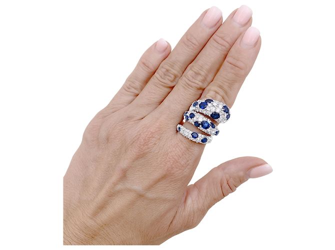 Autre Marque „Serpent“-Ring, Diamant- und Saphir-Pavé. - Ansicht 7