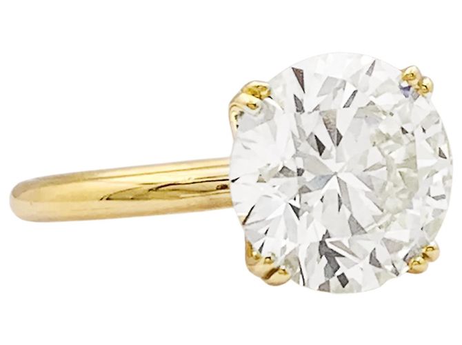 Autre Marque Solitärring, Gelbgold, 3.89 Karat Diamanten - Ansicht 2