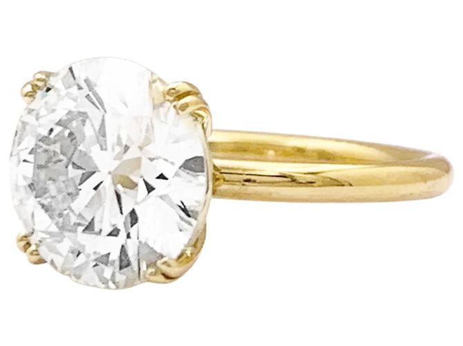 Autre Marque Solitärring, Gelbgold, 3.89 Karat Diamanten - Ansicht 3