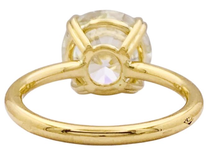 Autre Marque Solitärring, Gelbgold, 3.89 Karat Diamanten - Ansicht 4